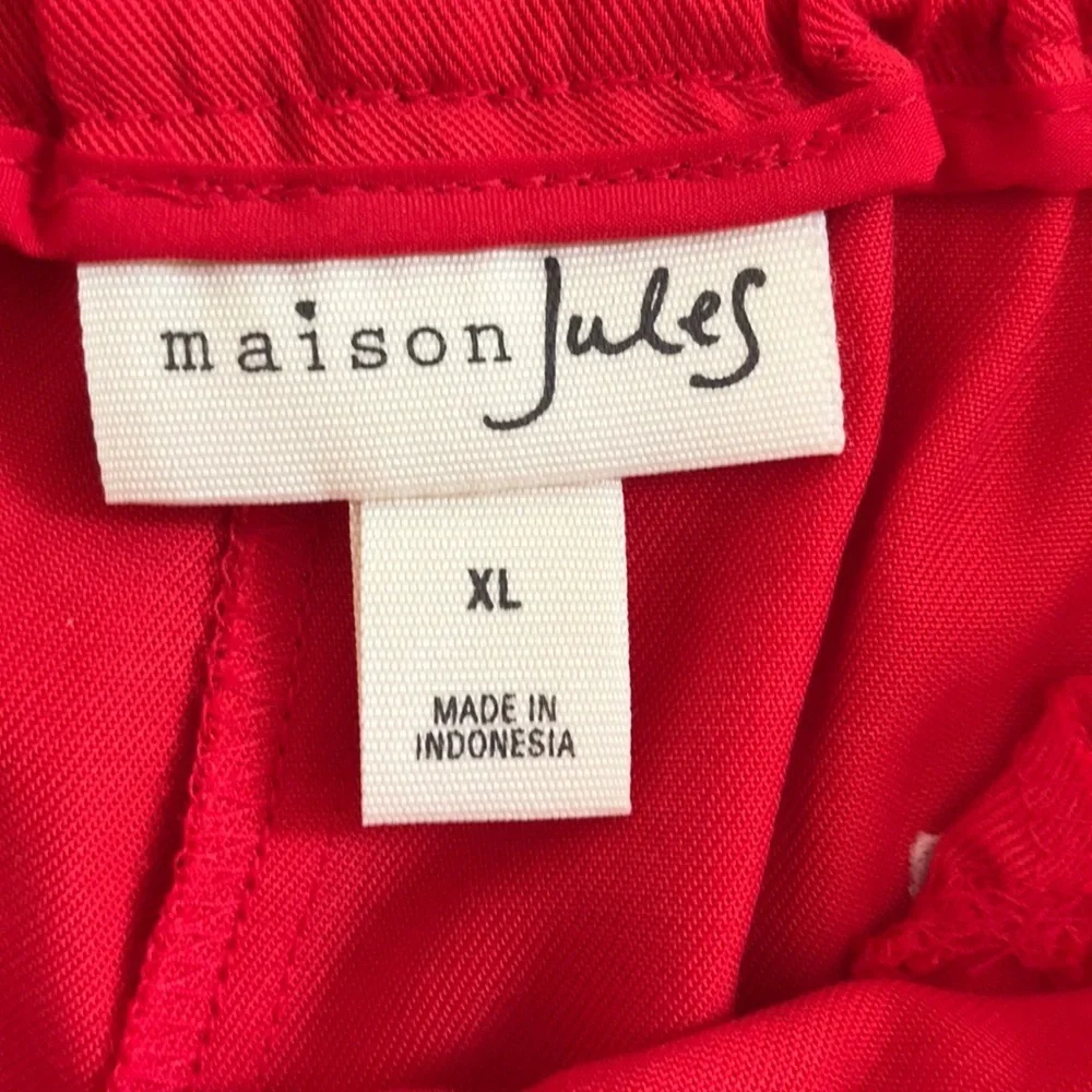 NWT! MAISON JULES Size XL red shorts